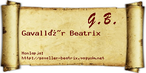 Gavallér Beatrix névjegykártya